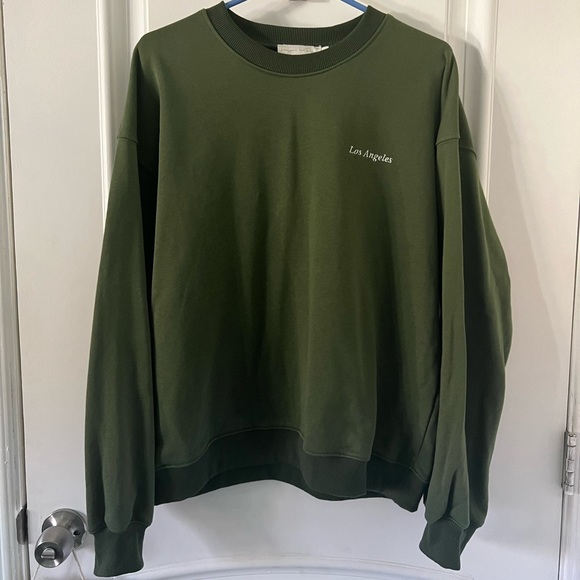 Olive Green Oversized Crewneck - Picture 3 of 6